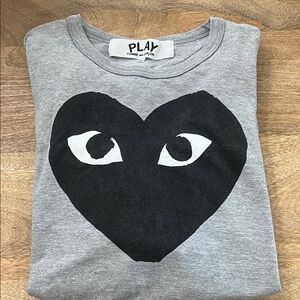 Comme des Garçons Play Gray T-Shirt with Black Heart